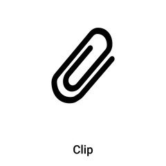 Obraz premium Clip icon vector isolated on white background, logo concept of Clip sign on transparent background, black filled symbol