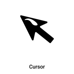 Cursor icon vector isolated on white background, logo concept of Cursor sign on transparent background, black filled symbol