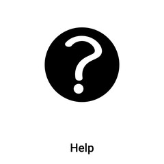 Help icon vector isolated on white background, logo concept of Help sign on transparent background, black filled symbol