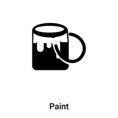 Paint icon vector isolated on white background, logo concept of Paint sign on transparent background, black filled symbol