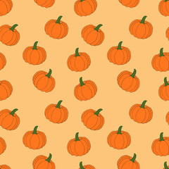 Pumpkin seamless pattern. Perfect for seasonal, autumn, halloween design