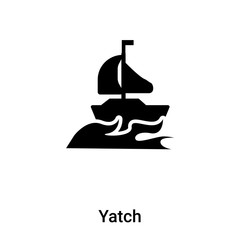 Yatch icon vector isolated on white background, logo concept of Yatch sign on transparent background, black filled symbol