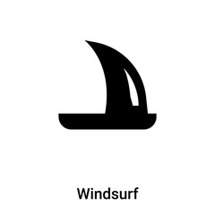 Windsurf icon vector isolated on white background, logo concept of Windsurf sign on transparent background, black filled symbol