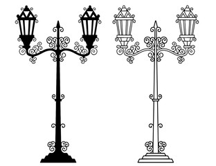 Vintage street light, lamps