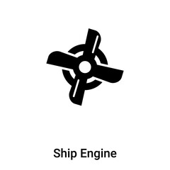 Obraz premium Ship Engine icon vector isolated on white background, logo concept of Ship Engine sign on transparent background, black filled symbol