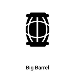Big Barrel icon vector isolated on white background, logo concept of Big Barrel sign on transparent background, black filled symbol