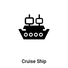 Cruise Ship icon vector isolated on white background, logo concept of Cruise Ship sign on transparent background, black filled symbol