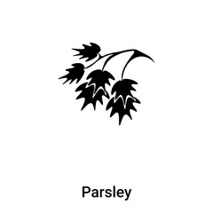 Parsley icon vector isolated on white background, logo concept of Parsley sign on transparent background, black filled symbol