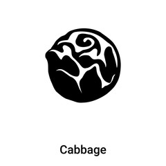 Cabbage icon vector isolated on white background, logo concept of Cabbage sign on transparent background, black filled symbol