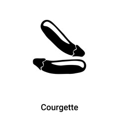 Courgette icon vector isolated on white background, logo concept of Courgette sign on transparent background, black filled symbol