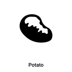 Potato icon vector isolated on white background, logo concept of Potato sign on transparent background, black filled symbol