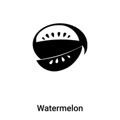 Watermelon icon vector isolated on white background, logo concept of Watermelon sign on transparent background, black filled symbol
