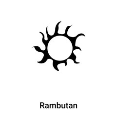 Rambutan icon vector isolated on white background, logo concept of Rambutan sign on transparent background, black filled symbol