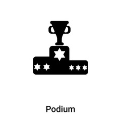 Podium icon vector isolated on white background, logo concept of Podium sign on transparent background, black filled symbol