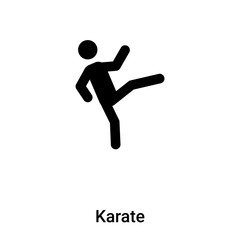Fototapeta na wymiar Karate icon vector isolated on white background, logo concept of Karate sign on transparent background, black filled symbol