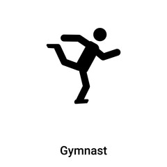 Fototapeta na wymiar Gymnast icon vector isolated on white background, logo concept of Gymnast sign on transparent background, black filled symbol