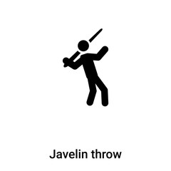 Fototapeta na wymiar Javelin throw icon vector isolated on white background, logo concept of Javelin throw sign on transparent background, black filled symbol