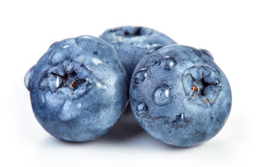 fresh ripe blueberry fruits isolated on white background