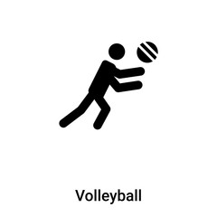 Volleyball icon vector isolated on white background, logo concept of Volleyball sign on transparent background, black filled symbol