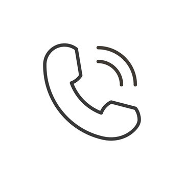 recommend clip art: Phone thin line icon in flat style isolated. Vector phone call sign. Mobile phone with waves. Telephone symbol.