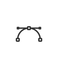 Bezier curve icon. Vector minimal illustration with one thickness. Anchor point, pen tool