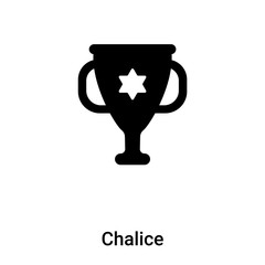 Chalice icon vector isolated on white background, logo concept of Chalice sign on transparent background, black filled symbol