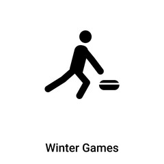Winter Games icon vector isolated on white background, logo concept of Winter Games sign on transparent background, black filled symbol
