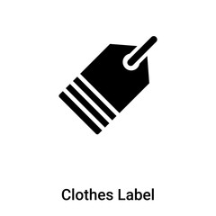 Clothes Label icon vector isolated on white background, logo concept of Clothes Label sign on transparent background, black filled symbol