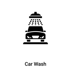 Car Wash icon vector isolated on white background, logo concept of Car Wash sign on transparent background, black filled symbol