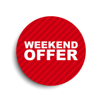 red circle banner element weekend offer