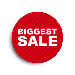 red circle banner element biggest sale