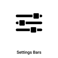 Settings Bars icon vector isolated on white background, logo concept of Settings Bars sign on transparent background, black filled symbol