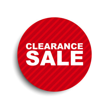 red circle banner element clearance sale