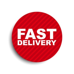 red circle banner element fast delivery