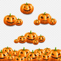 Pumpkin Border Set Transparent Background