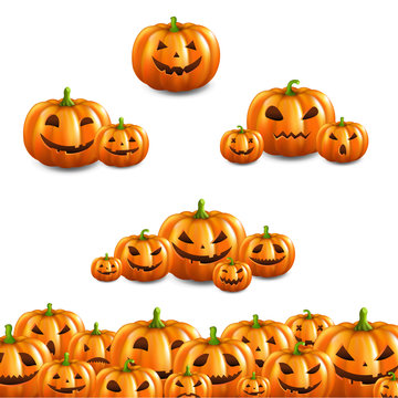 Pumpkin Border Set White Background