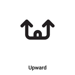 Upward icon vector isolated on white background, logo concept of Upward sign on transparent background, black filled symbol