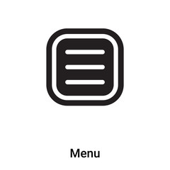 Menu icon vector isolated on white background, logo concept of Menu sign on transparent background, black filled symbol