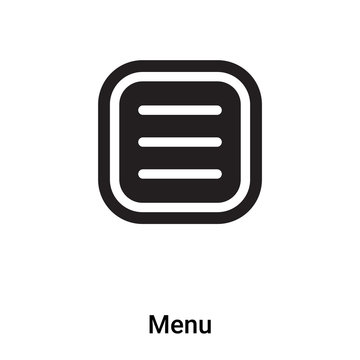 Menu icon vector isolated on white background, logo concept of Menu sign on transparent background, black filled symbol