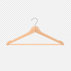 Wooden Hanger Isolated Transparent Background