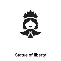 Statue of liberty icon vector isolated on white background, logo concept of Statue of liberty sign on transparent background, black filled symbol