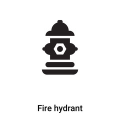 Fire hydrant icon vector isolated on white background, logo concept of Fire hydrant sign on transparent background, black filled symbol