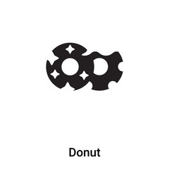 Donut icon vector isolated on white background, logo concept of Donut sign on transparent background, black filled symbol