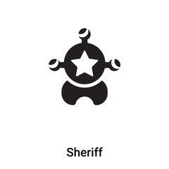 Sheriff icon vector isolated on white background, logo concept of Sheriff sign on transparent background, black filled symbol