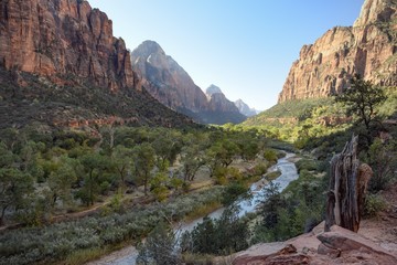 Zion Valley and the Virgin River Scenic View