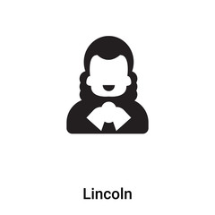 Lincoln icon vector isolated on white background, logo concept of Lincoln sign on transparent background, black filled symbol