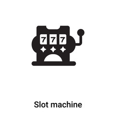 Slot machine icon vector isolated on white background, logo concept of Slot machine sign on transparent background, black filled symbol