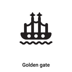 Golden gate icon vector isolated on white background, logo concept of Golden gate sign on transparent background, black filled symbol