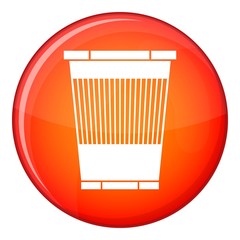 Trash can icon in red circle isolated on white background vector illustration
