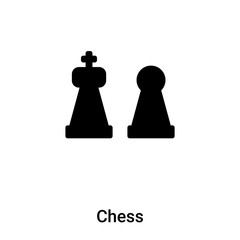 Chess icon vector isolated on white background, logo concept of Chess sign on transparent background, black filled symbol